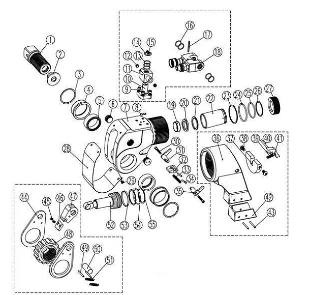 Hydraulic torque wrench,Controls the flow of hydraulic oil