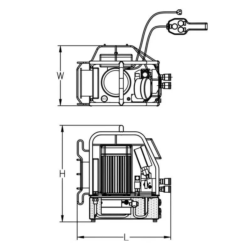 SWP5000 Electric Hydraulic Torque Wrench Pumps Drawing